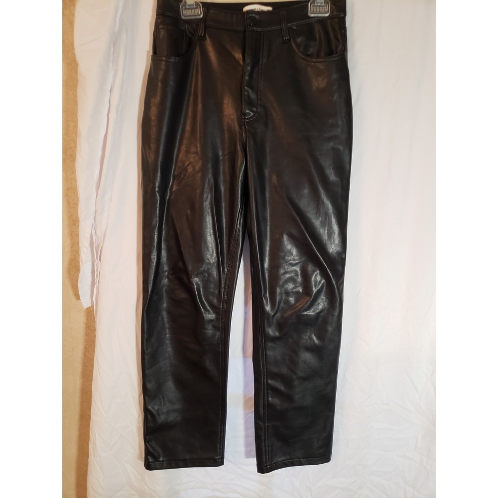 Women's Abercrombie And Fitch 90's Straight Ultra High Rise Faux Leather...